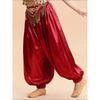 Kids Girls Silky Tassel Waistband Harem Dance Pants Arabian Princess Belly Dance Costume Indian Bollywood Ballroom Dress Up