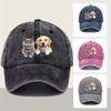 1pc Cat Dog Vintage Baseball Cap | Pet Lover Hat with Cute Animal Design, Lightweight All-Season Gift for Owners