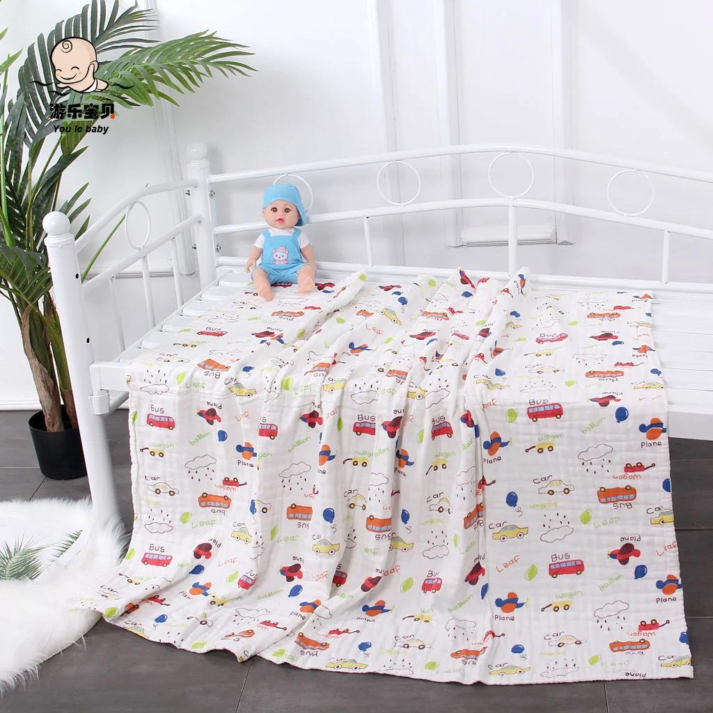 105*105cm Baby Bath Towel Boy Girl Absorbent Washable Cotton Gauze Baby Towel Blanket 6 Layers Gauze Washcloth Infant Swaddle