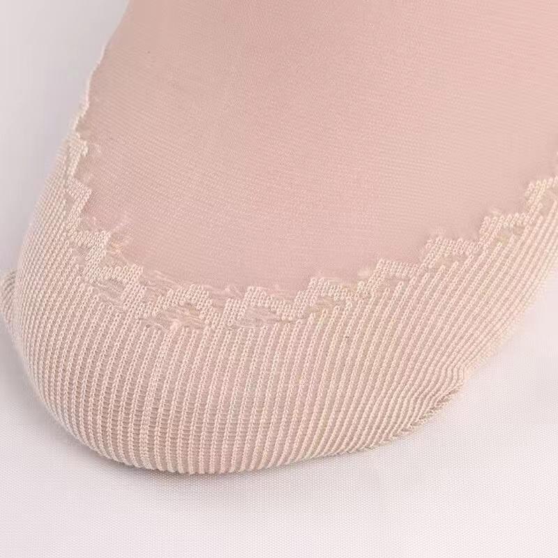 20Pcs=10Pais Summer Women Socks Non-Slip Sweat-Absorbing Cotton Soft Thin Breathable Fashion Sexy Silk Sock Ladies Transparent