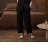 Women's Soft Ice Silk Pajama Set: Short Sleeve, Long Pants, Leopard Print, Cool, Lightweight, Luxurious Summer Loungewear.