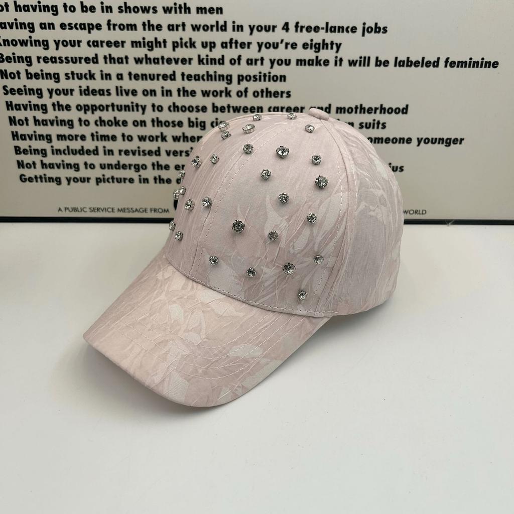 Hat women's summer sunshade breathable cap versatile casual diamond-encrusted baseball cap outdoor travel sun hat