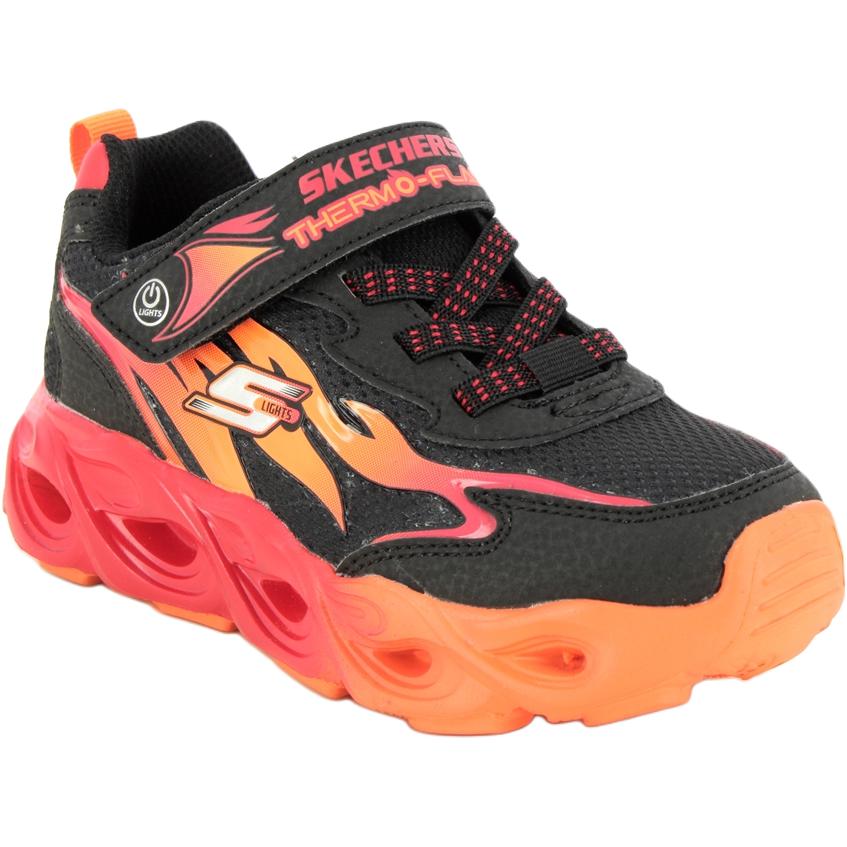 Skechers Comfortable Durable Shock Absorbing Low Top Casual Shoes Kids sneakers Orange Red 400103L-BKRD