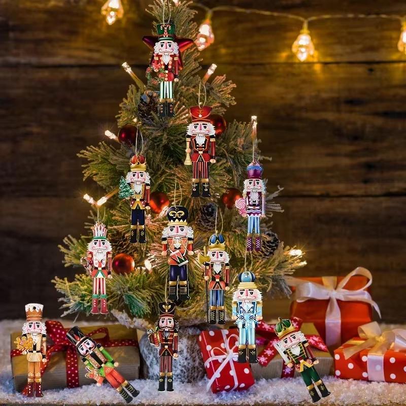 12pcs Christmas Tree Pendant Nutcracker Soldier Ornaments Xmas Tree Hanging Accessories To Decorate Home 2026 New Year Gift