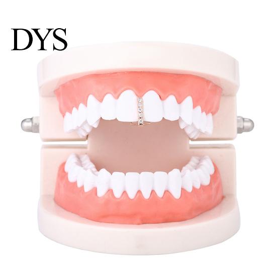 Teeth Protector Braces Heart Shape Cubic Zirconia Men Women Decoration Hip Hop Vertical Stick for Halloween Jewelry