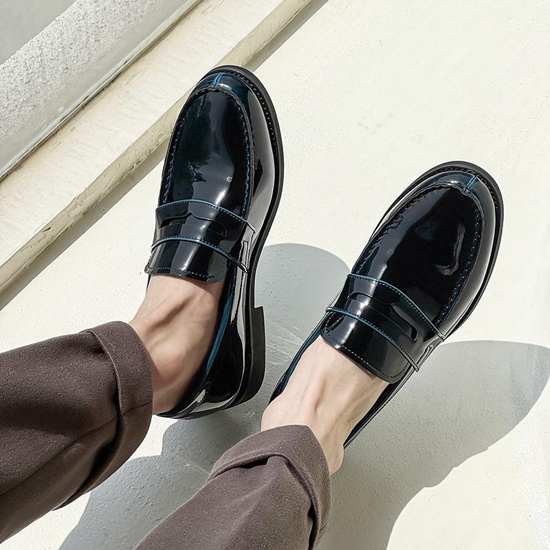 Fashion Fashion Men Casual Leather Thick Bottom Shoes 2025 New British Style One Step Genuine Leather Shoes Low Key Simple Business Shoe