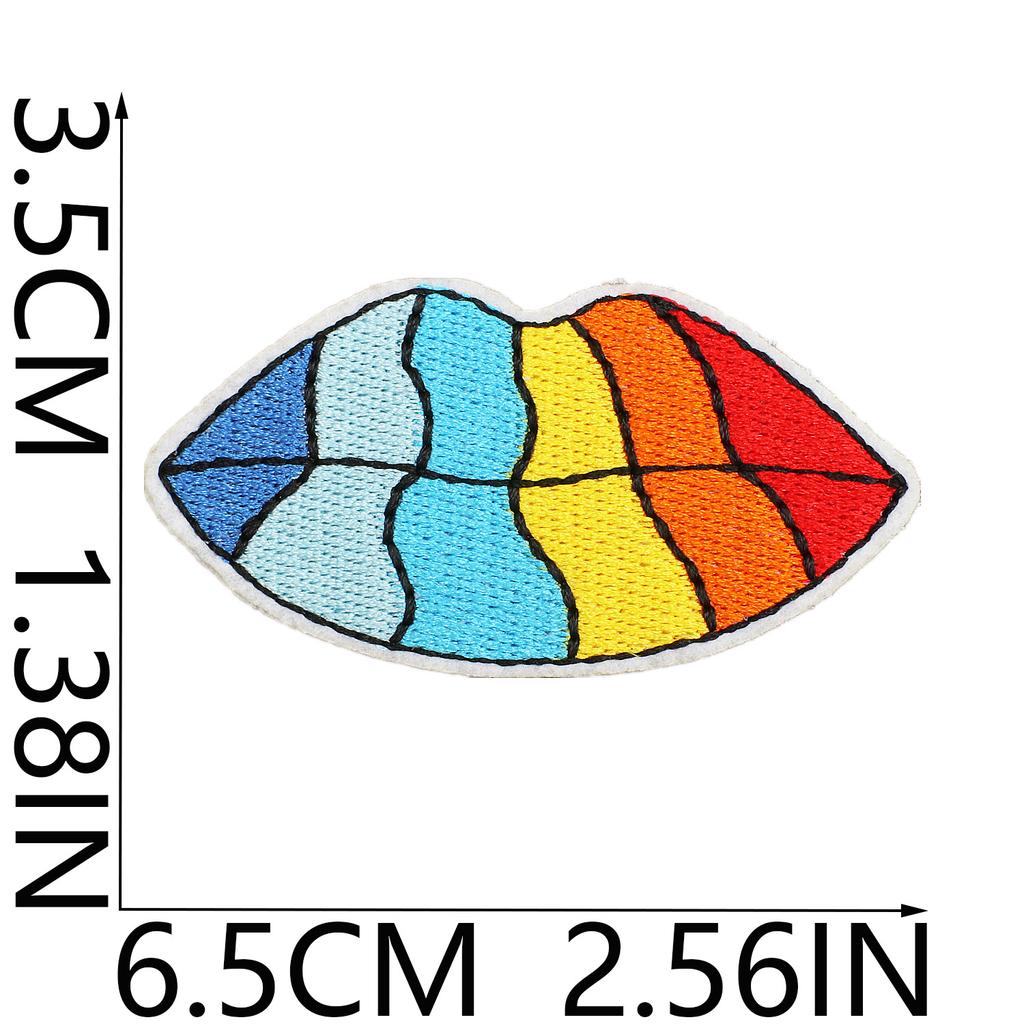 Toppa Ricamata Nuvola Arcobaleno Toppa per Vestiti Adesivo Occhio del Diavolo Etichetta Ricamo Computer Labbra Colorate Capitolo Ragazzo
