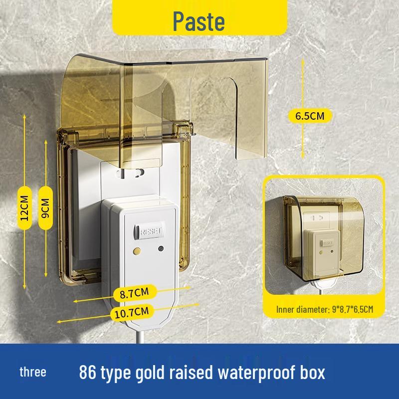 Yuba Switch Waterproof Bathroom Socket Cover - Splash-Proof Adhesive Protector