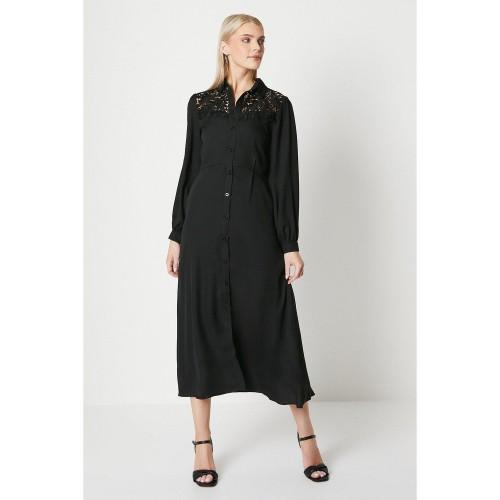 Prinsipper Dame/dame Blondedetalj Button-Down Midi-kjole