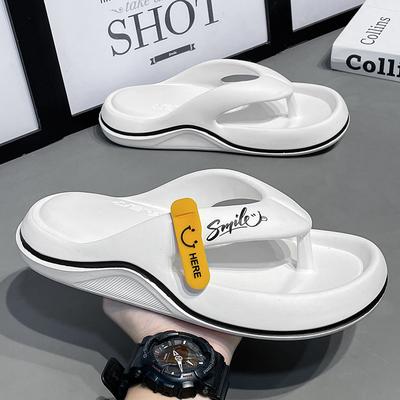 Fashion Men's Platform Flip Flops Summer Soft Sole EVA Slippers for Men Outdoor Casual Beach Shoes Home Non-slip Bathroom Slides Shoes