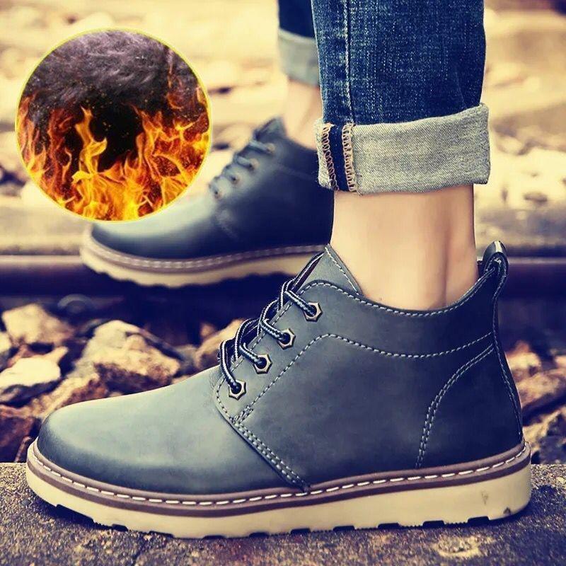 

Мужские черные ботинки Martin — осенний стиль «Челси», универсальный британский дизайн, высокие кожаные рабочие туфли. 44