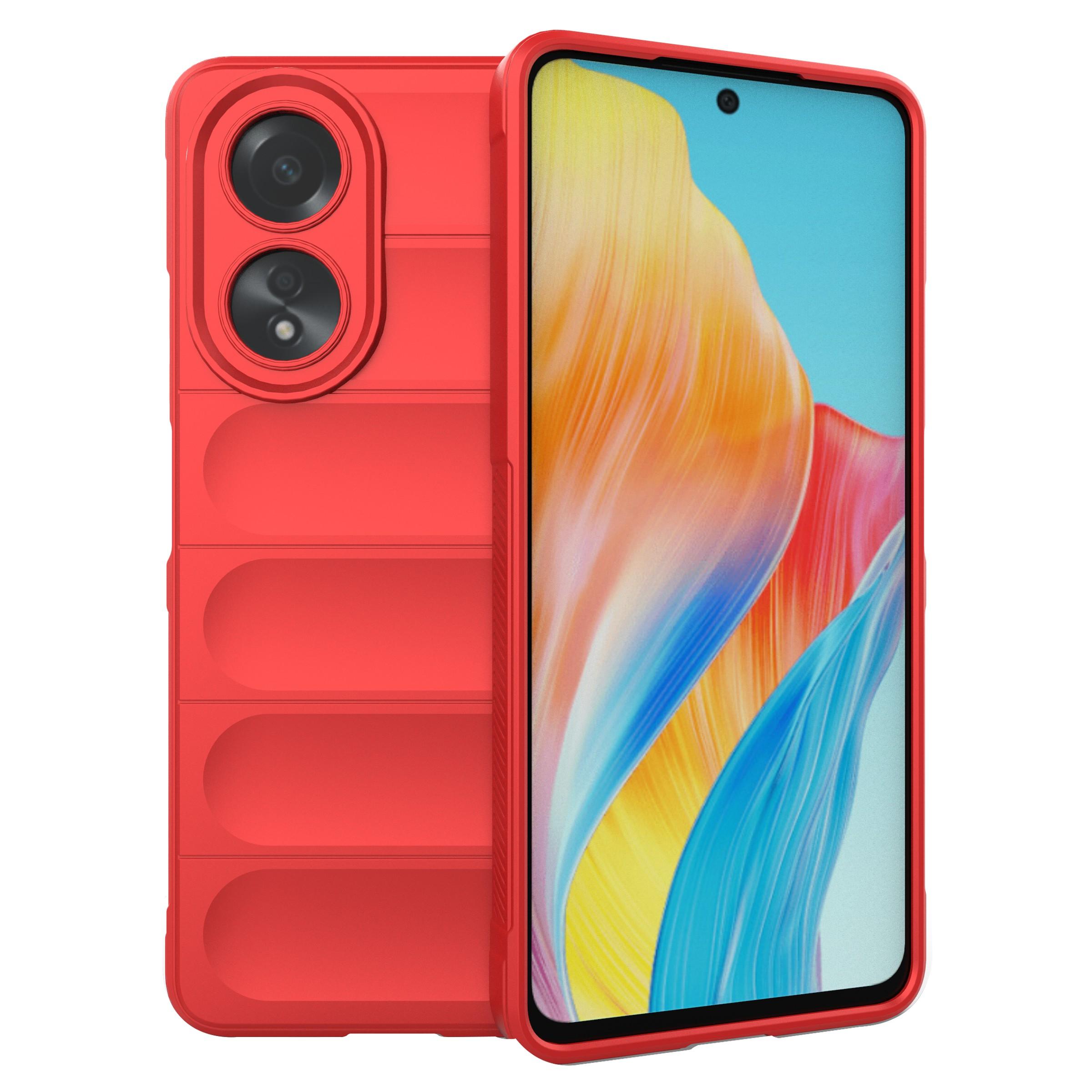

For Oppo A58 4G TPU Case Drop-proof Mobile Phone Back Cover Red