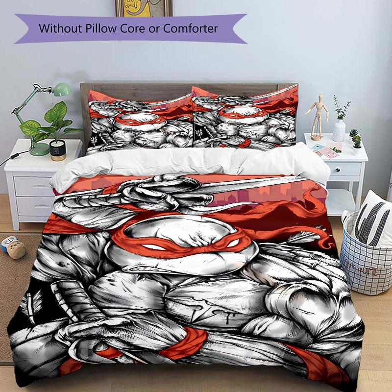 3pcs Ninja Turtles Bedding Set. Soft and Comfortable with No Core Included (1x Duvet Cover + 2x Pillow Covers) Yy251031046