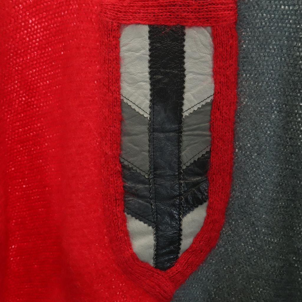 Eugeue 70s 80s Mohair Blend Vintage Long Sleeve Sweater M Gray Knit Men's Used