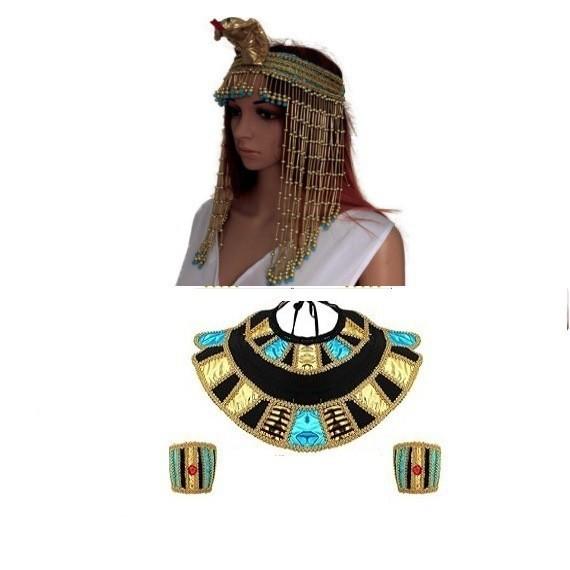 Ägyptisches Königinnen Kostüm Set Mit Handgefertigten Polyester Accessoires Für Halloween Cosplay Erwachsene