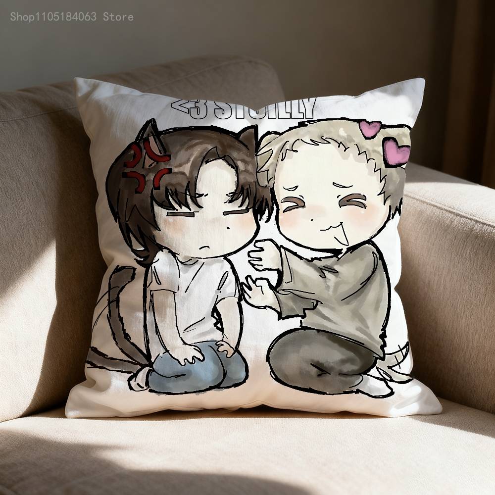 Stuilly Billy and Stu Pillowcases Bedroom Living Room Sofa Home Decor Polyester Cushion Cover with Zipper