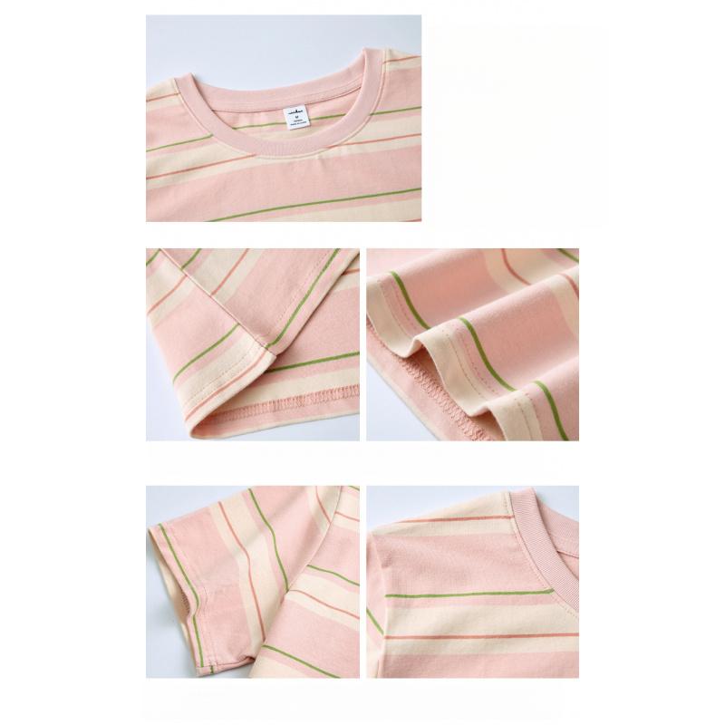 Summer New Striped Plus Size Loose Short Sleeve Women's T-Shirt Round Neck Casual Versatile Top Hot Item