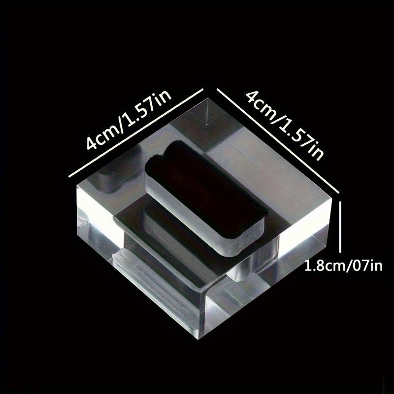 1Pc Elegant Classic Style 4cm X 4cm Transparent Acrylic Ring Display Stand 1.8cm Height Jewelry Holder for Ring Showcase