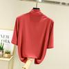 Modal Half High Neck T Shirt For Women With Soft Knit Fabric And Casual Style