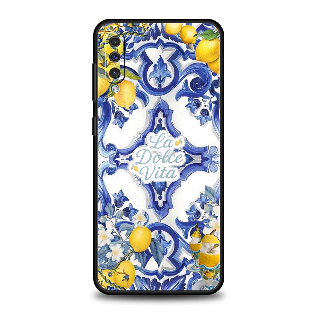 

Phone Case For Samsung A56 A36 A26 A24 A12 A14 A16 A50 A70 A20E A22 A40 A34 A54 A42 A52 5G A04s A06 Cover Ocean Wine Glass Lemon Galaxy A70