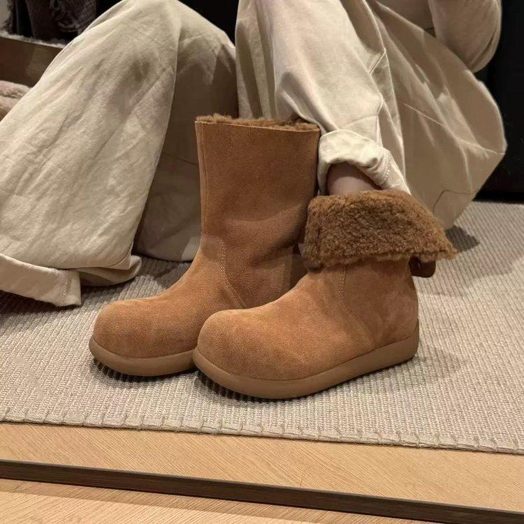 

Small heater in winter 2025 winter new mango head Korean version velvet two wear high-top cotton boots snow boots women 40