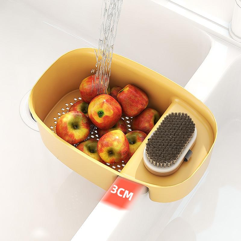 1pc Kitchen Strainer Basket Multifunctional Sink Hanging Drain Food Residue Filter Storage Basket for Vegetable Fruit Leftover