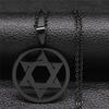 Davidstern Schild Edelstahl Anhänger Halskette Goldfarbene Kette Hexagramm Männer Frauen Je Israel Judaica Schmuck N1111S02
