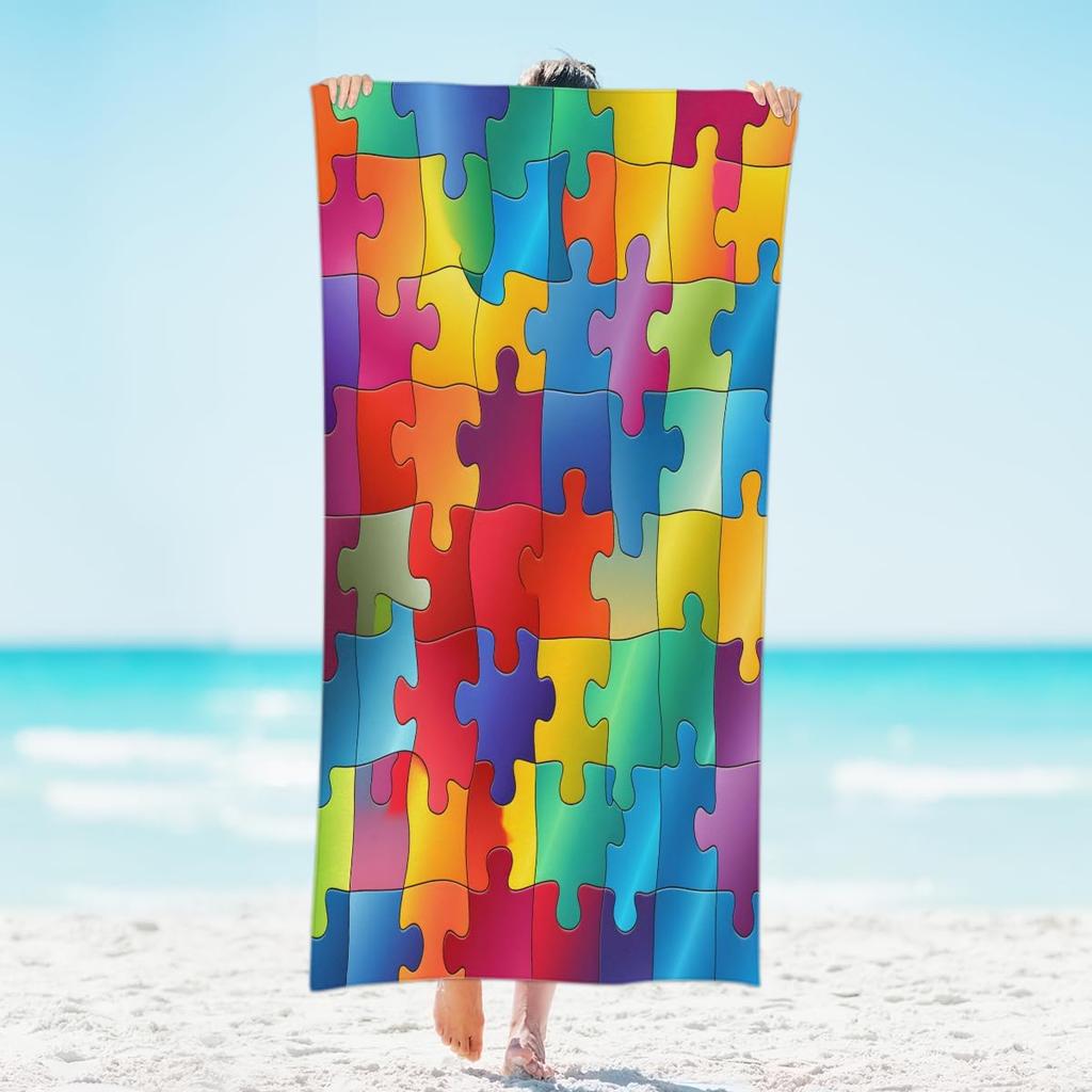 Skull Brightly Colored Flower Beach Towel, Large Microfiber Quick Dry Lightweight Pool Bath Towels Sand Free Beach Blanket for