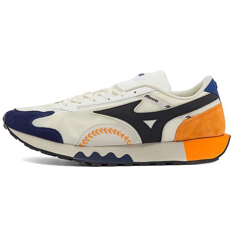 Mizuno Base Baseball Retro Low-Top Training Shoes Men Sneakers White Blue Orange D1GH220503