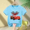 Nové Dětské Tričko z Čisté Bavlny, Cars 2026 Letní Chlapecké Tričko, Blesk McQueen, Krátký Rukáv, Unisex, Dětské Univerzální Tílko