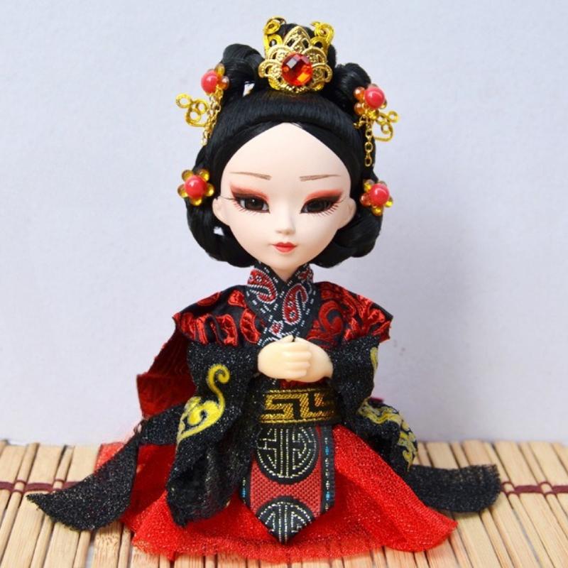 Chinese Peking Opera Mask Doll Opera Character Decoration Silk Doll Chinese Handmade Decorative Gifts Shop Decoration Doll