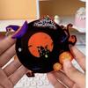 Halloweenlykta Svingande Musik Häxhatt Söt Katt Superfin Akrylväska Hänge Halloween Barnpresent