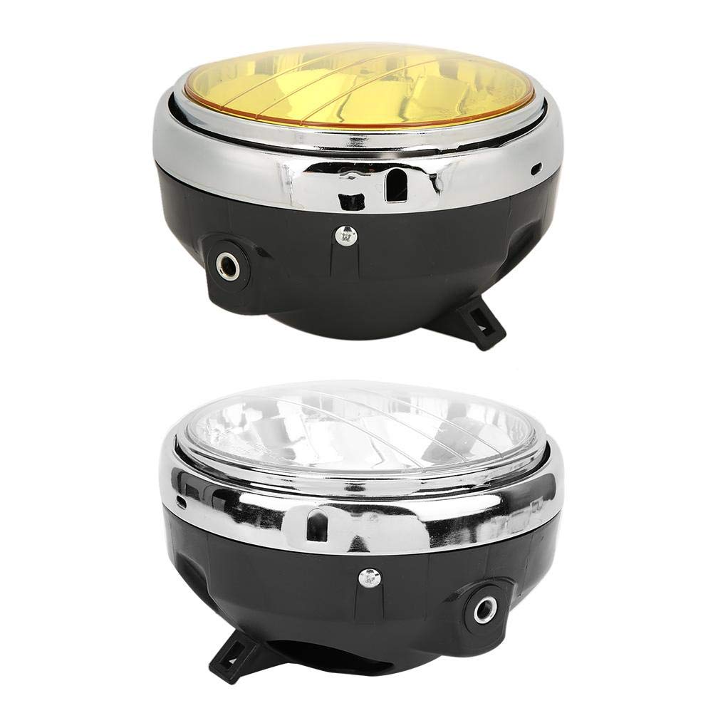 LED Headlight Motorcycle Headlight Motorcycle Headlamp Metal + PC Lens (Yellow) High Luminous Efficiency