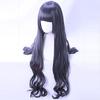 Heat-resistant cosplay wig, "Second Castle," black-purple, long, curly hair, perfect for Halloween and event costumes + 2 bonus items