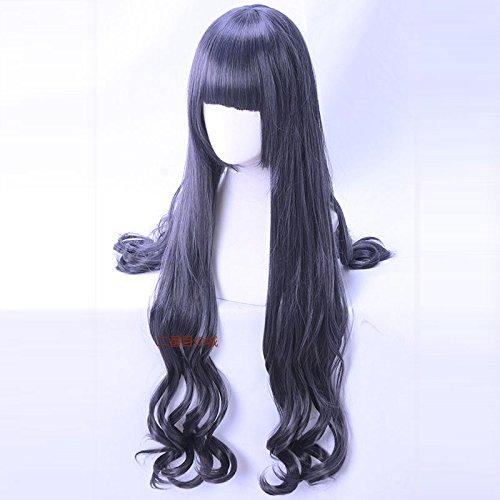 Heat-resistant cosplay wig, "Second Castle," black-purple, long, curly hair, perfect for Halloween and event costumes + 2 bonus items