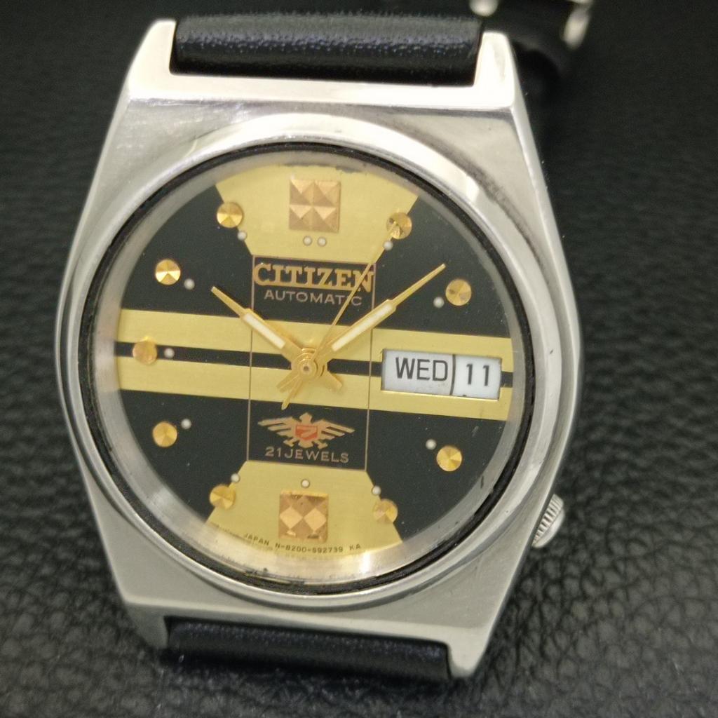 CITIZEN AUTOMATIC 8200 VINTAGE JAPAN MENS ORIGINAL DIAL WATCH a702155-5 R208-a702155