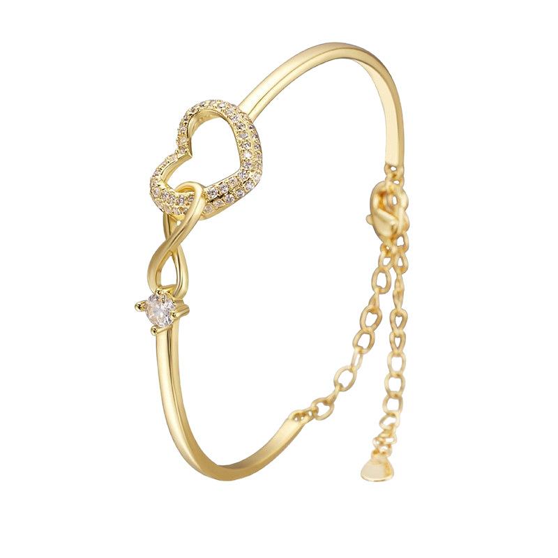 Chain Link Endless Love Heart Lace Bracelet For Women Fashion Elegant High-End Sense Jewelry Eternal Love