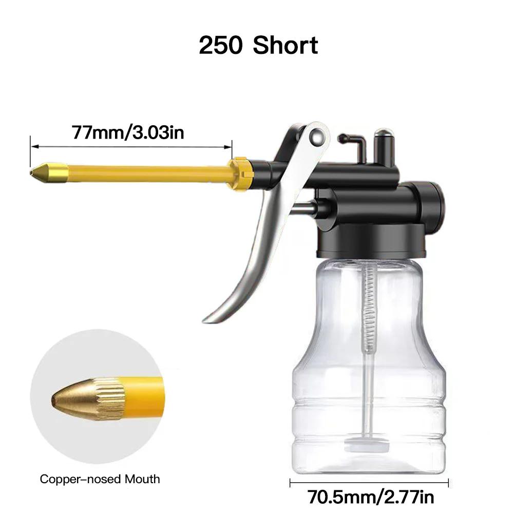

2026 New Transparent 250ML Oil Pump Cans Clear Oil Can Car Hand Tools Hot Sales Lubricator High Pressure Oiler Grease Flex Gun