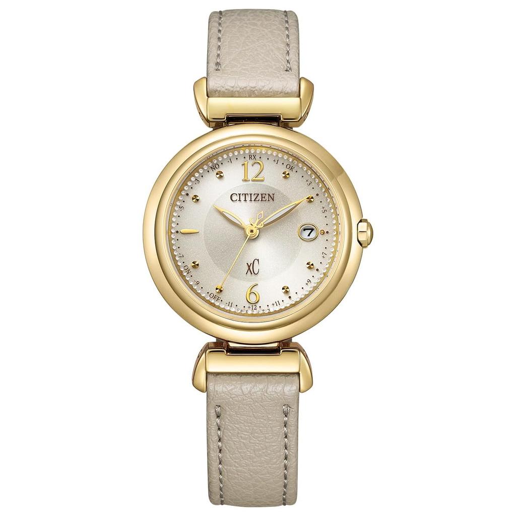 Citizen XC Beige Greige Women's Eco-Drive Watch, Light-Powered, Radio-Controlled, Waterproof, Gold, ES9463-04A,