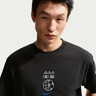 Nike T Shirts Men's Black/Royal Blue Crew Neck Moderate