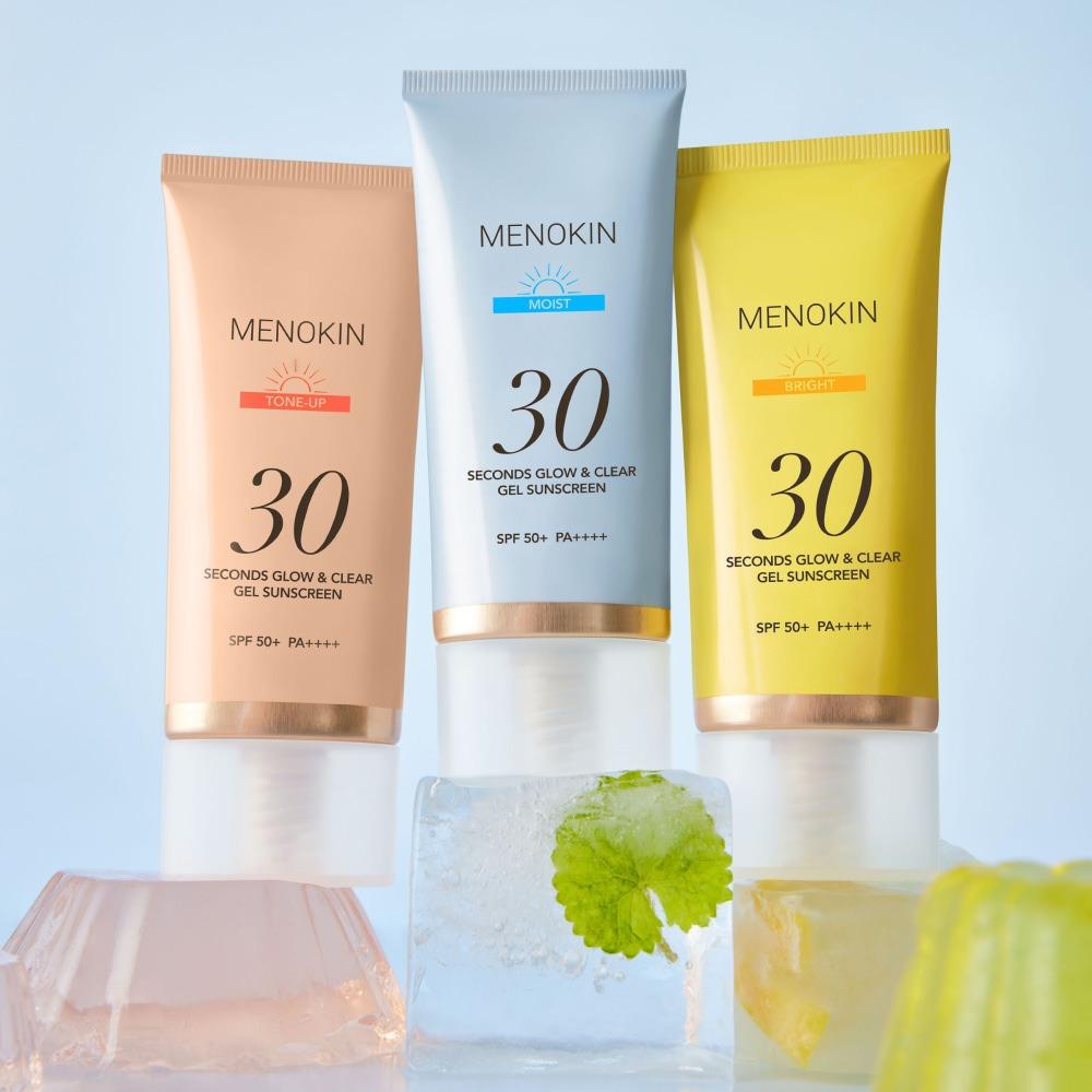 Menokin 30-Seconds Glow and Clear Gel Sunscreen Moist Hydrating Luminous 50ml