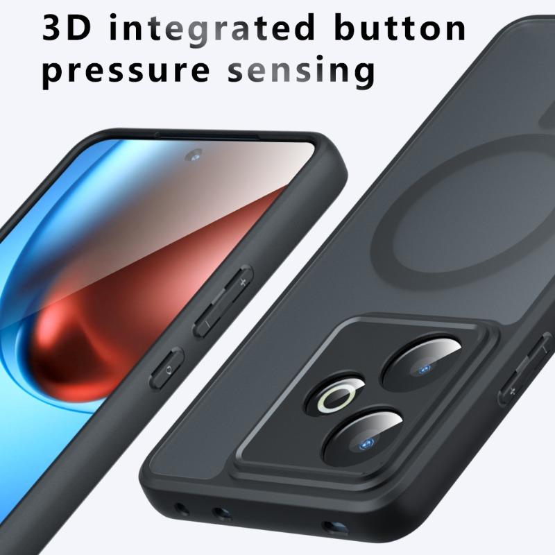 For Magsafe Matte Acrylic Phone Case for Realme GT7 Shockproof Airbag Frosted Magnetic Hard Bumper Cover for Realme GT 7Pro Neo7