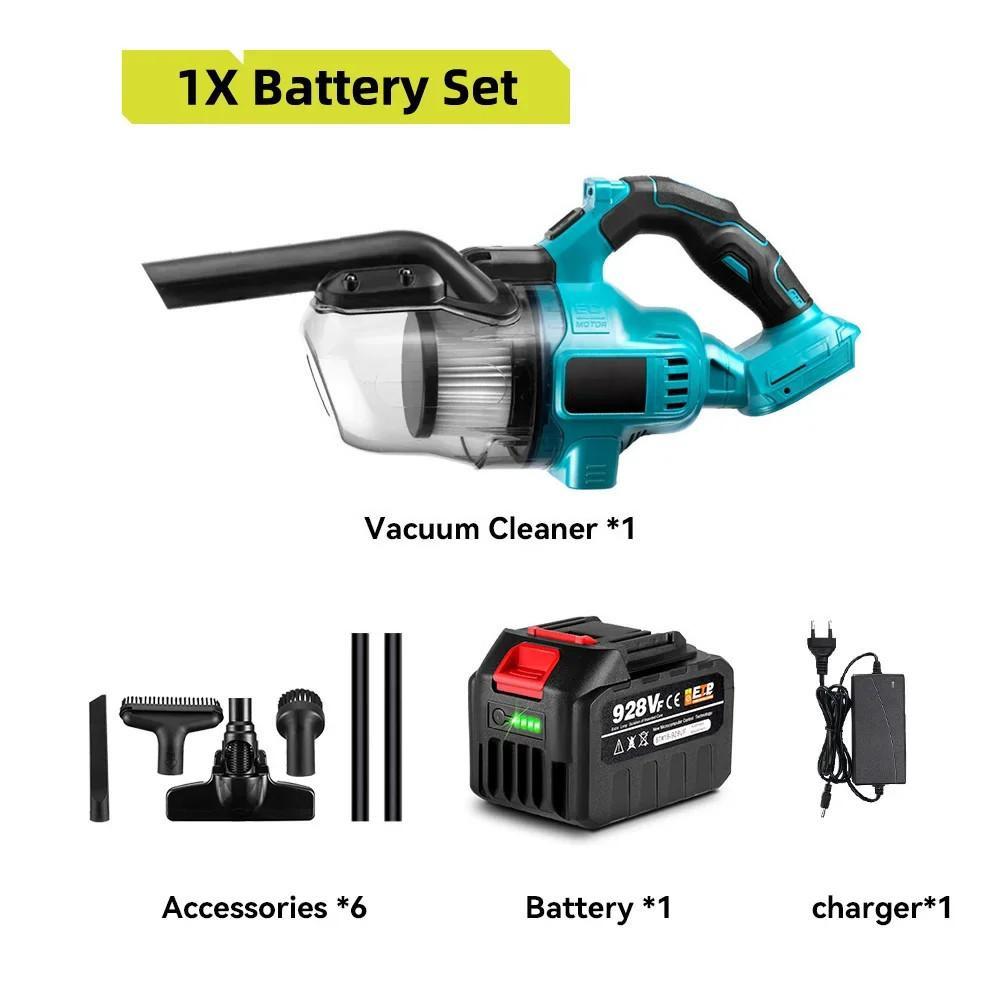 1000W High Power Cordless Electric Vacuum Cleaner Portable Efficient Household Industrial Construction Clean Tools