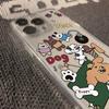 Cute Puppy Doodle Clear Phone Case for iPhone 15/14/13/12 - Cartoon Dog Sticker Style Cover