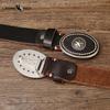 Personality Trend Wild Thick First Layer Cowhide Smooth Buckle Belt Men's Genuine Leather Buckle Retro Belt