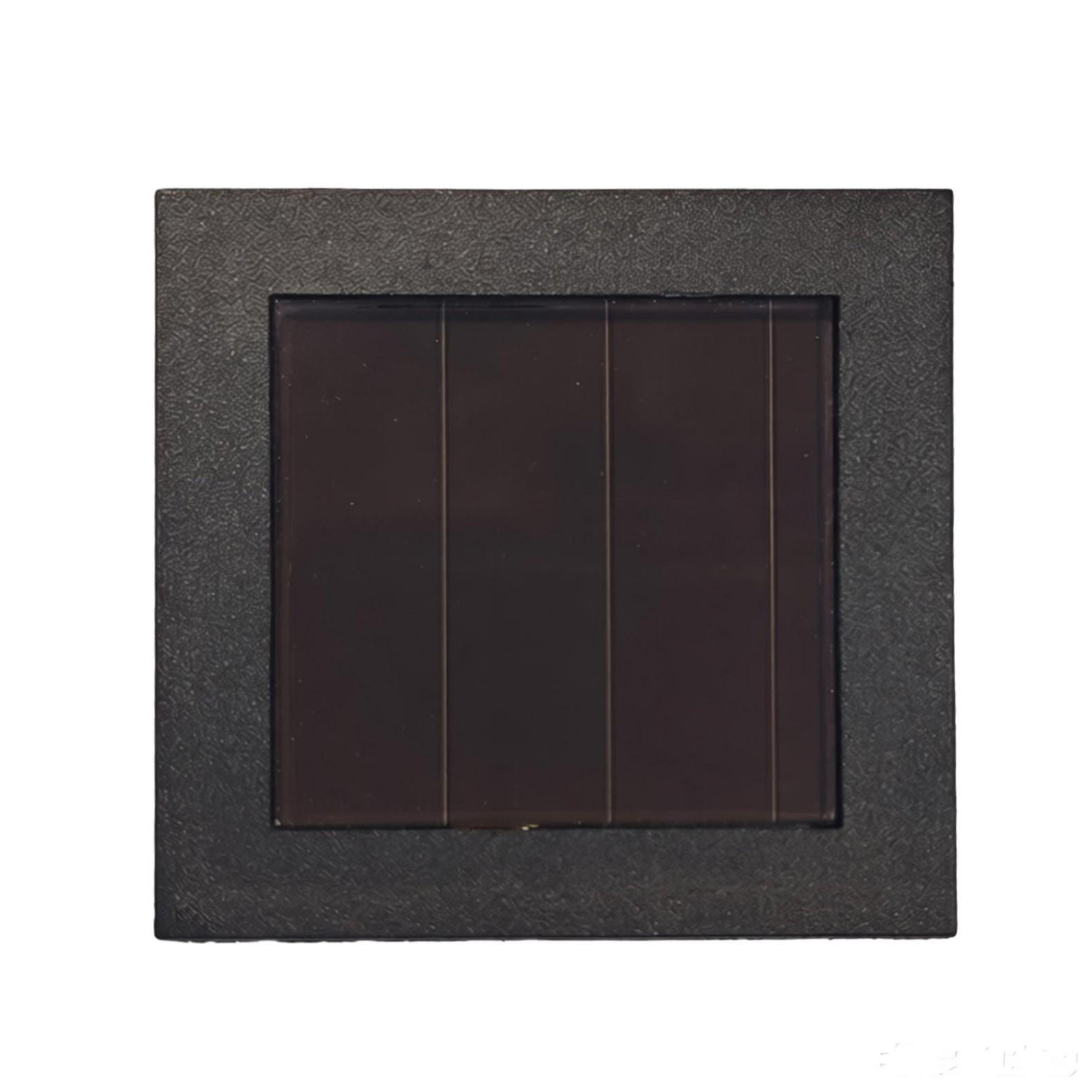 7cm Bright Iron Lantern Resin Craft with Square Solar Battery and Bottom Switch LEDs