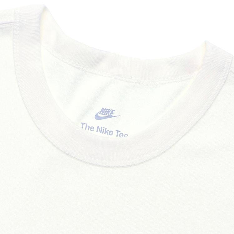 Nike T Shirts Men's Sail White Crew Neck Moderate Straight Fit (Unisex) T-Shirts DD3875 133