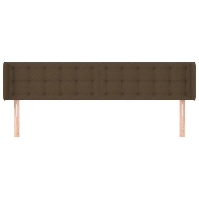 VidaXL Tête de lit avec oreilles Marron Foncé 163x16x78-88 cm Tissu3119211