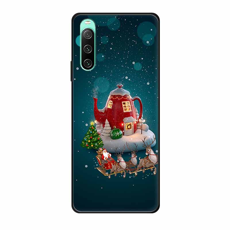 Christmas Phone Cases For Sony Xperia 10 IV Cases Soft TPU Silicone Santa Santa Claus Covers For Xperia 10 IV Cover Bumper Funda