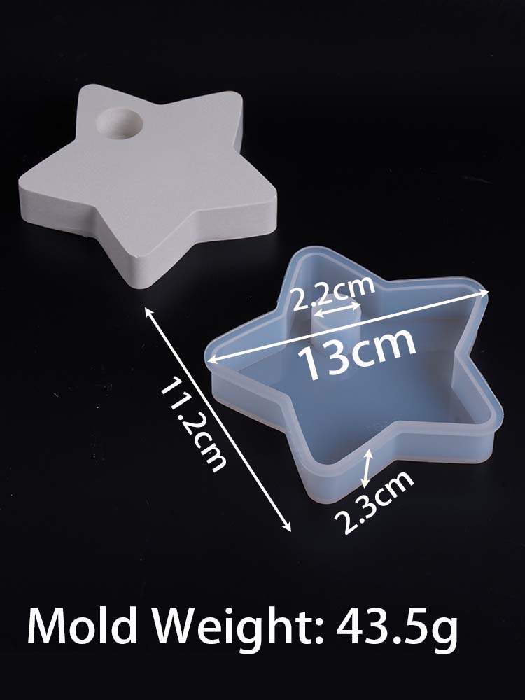 

Star Shape Candle Holder Silicone Mold DIY Hollow Star Ornament Making Plaster Resin Candlestick Casting Molds Home Crafts Decor